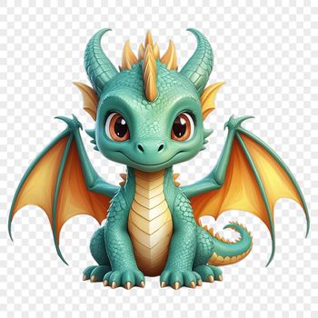 An illustration of a large dragon in transparent PNG format, suitable for commercial or personal use.