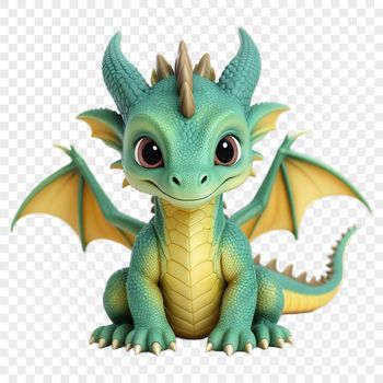 A high-resolution image of a dragon in a clear background format suitable for various printing applications.