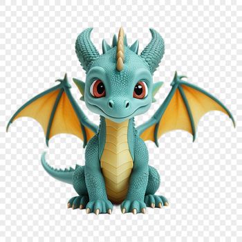 A high-resolution image of a mythical dragon with transparent background, suitable for commercial and personal use.
