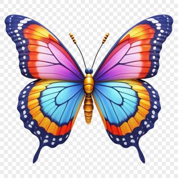 A colorful butterfly with delicate wings and a clear background.