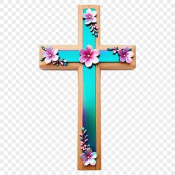 A high-resolution transparent image of a cross symbol used in various religious contexts.