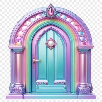A whimsical fairy door with intricate details, suitable for sublimation printing or DIY crafts.