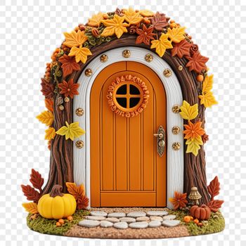 A transparent PNG image of a fairy door with a clear background, suitable for sublimation and commercial or personal use.