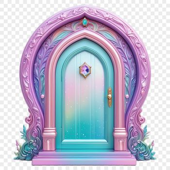 A small, transparent Fairy Door with a clear background, suitable for commercial or personal use.