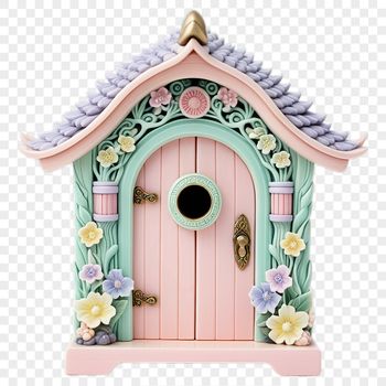 An elegant, high-resolution PNG illustration of a fairy door, perfect for use in various creative projects and designs.