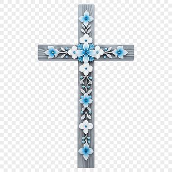 A detailed illustration of a traditional religious cross in a single color format suitable for commercial use.