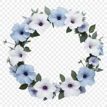 A high-resolution floral wreath with a transparent background, ideal for commercial or personal use in various designs.