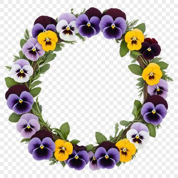 A digital floral wreath with intricate flower details in high resolution.