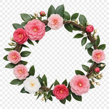 A free transparent floral wreath in high resolution PNG format suitable for commercial and personal use.