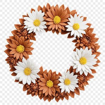 A high-resolution floral wreath with clear background.