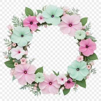 A large, free PNG image of a decorative flower wreath suitable for commercial or personal use.