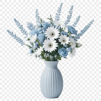 A colorful arrangement of flowers in a decorative vase, suitable for commercial and personal projects.