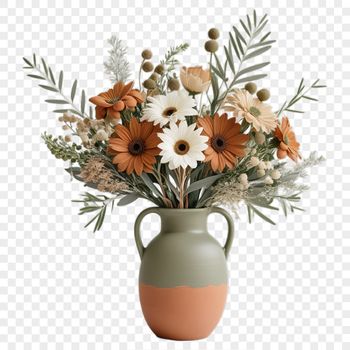 A bouquet of fresh flowers arranged in a decorative container.