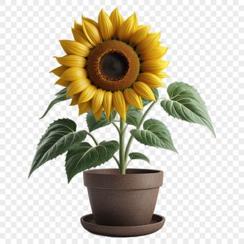 A large, high-resolution PNG image of a single sunflower with a clear background.