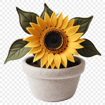 A large, high-resolution PNG image of a single sunflower in full bloom against a clear background.