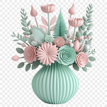 A close-up view of a decorative flower arrangement against a clear background in PNG format.