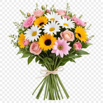A high-resolution bouquet of flowers with clear background, ideal for sublimation print quality.