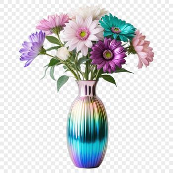 A large transparent PNG bouquet of colorful flowers with a clear background.