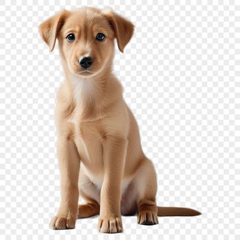 A high-resolution transparent image of a cute puppy with a clear background, suitable for print quality and commercial use.