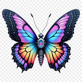 A colorful, high-resolution illustration of a butterfly with a clear background.