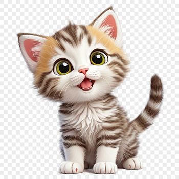 A small kitten with a clear background, suitable for high-resolution printing and creative projects.
