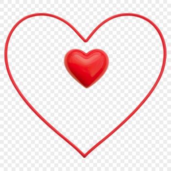 Heart symbol on a transparent background with a clear white space.