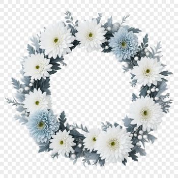 A clear and detailed PNG flower wreath design, ideal for sublimation printing or DIY crafts.