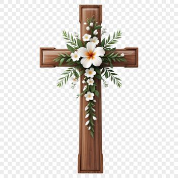 A simple, high-resolution PNG image of a white metal crucifix on a transparent background.