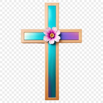 A transparent PNG image of a detailed religious cross with intricate designs.
