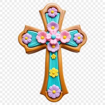 A digital image of a crucifix featuring intricate details suitable for sublimation printing or web design use.