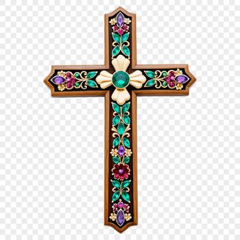 A simple, transparent PNG image of a traditional crucifix with a clear background.