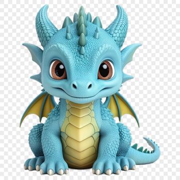 A mythical creature with scales and wings, depicted in high resolution against a transparent background.