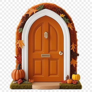 A whimsical entrance to a fantastical world, depicted on a transparent background in high resolution PNG format.