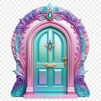 A free, high-resolution PNG image of a whimsical fairy door with a transparent background.