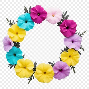 A free downloadable PNG floral wreath template suitable for commercial or personal use.
