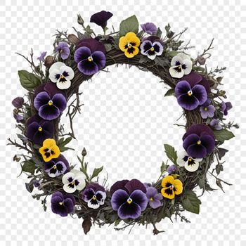 A high-resolution floral wreath with clear background and transparent elements, ideal for commercial or personal use.