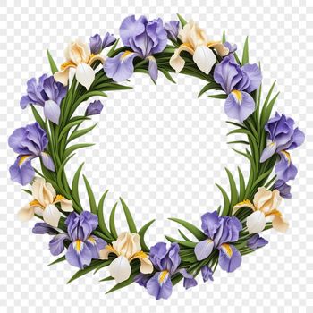 A high-resolution floral wreath with clear background, ideal for print-quality stickers, decals, or web design.