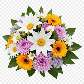 A high-resolution bouquet of flowers with clear background.
