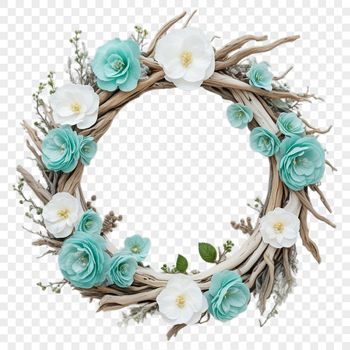 A high resolution floral wreath composed of roses, ideal for commercial or personal use in print projects.