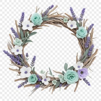 A free transparent floral wreath PNG image suitable for commercial or personal use.