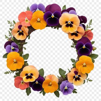 A high-resolution floral wreath with clear background, designed for commercial or personal use in various projects.