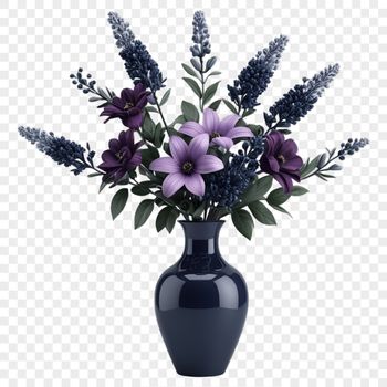 A bouquet of flowers with clear background and transparent PNG format.