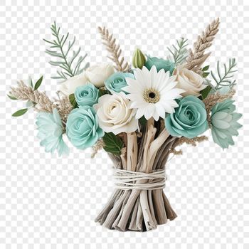 A colorful bouquet of flowers with clear backgrounds, ideal for sublimation printing.