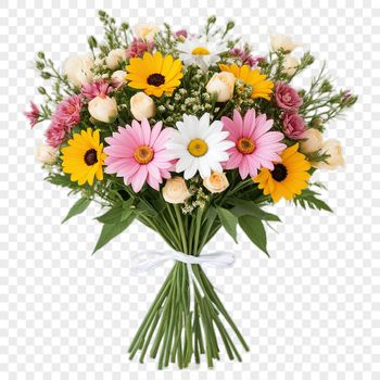 A colorful arrangement of flowers in a bouquet, suitable for sublimation and high-resolution printing.