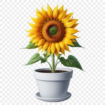 A single large sunflower with a clear background in high resolution PNG format, suitable for commercial or personal use.