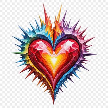 A high-resolution transparent love heart icon with a clear background.
