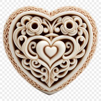 Transparent love heart graphic with a clear background.