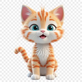 A high-resolution transparent PNG image of a curious kitten with a clear background.