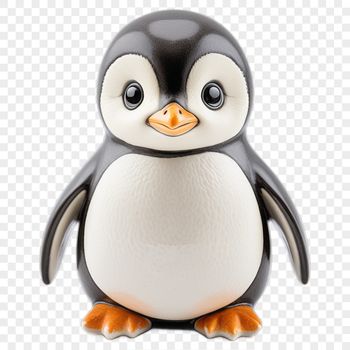 A small penguin chick standing on a clear background, suitable for print quality projects.