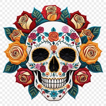 A transparent PNG image of a skull with a clear background.